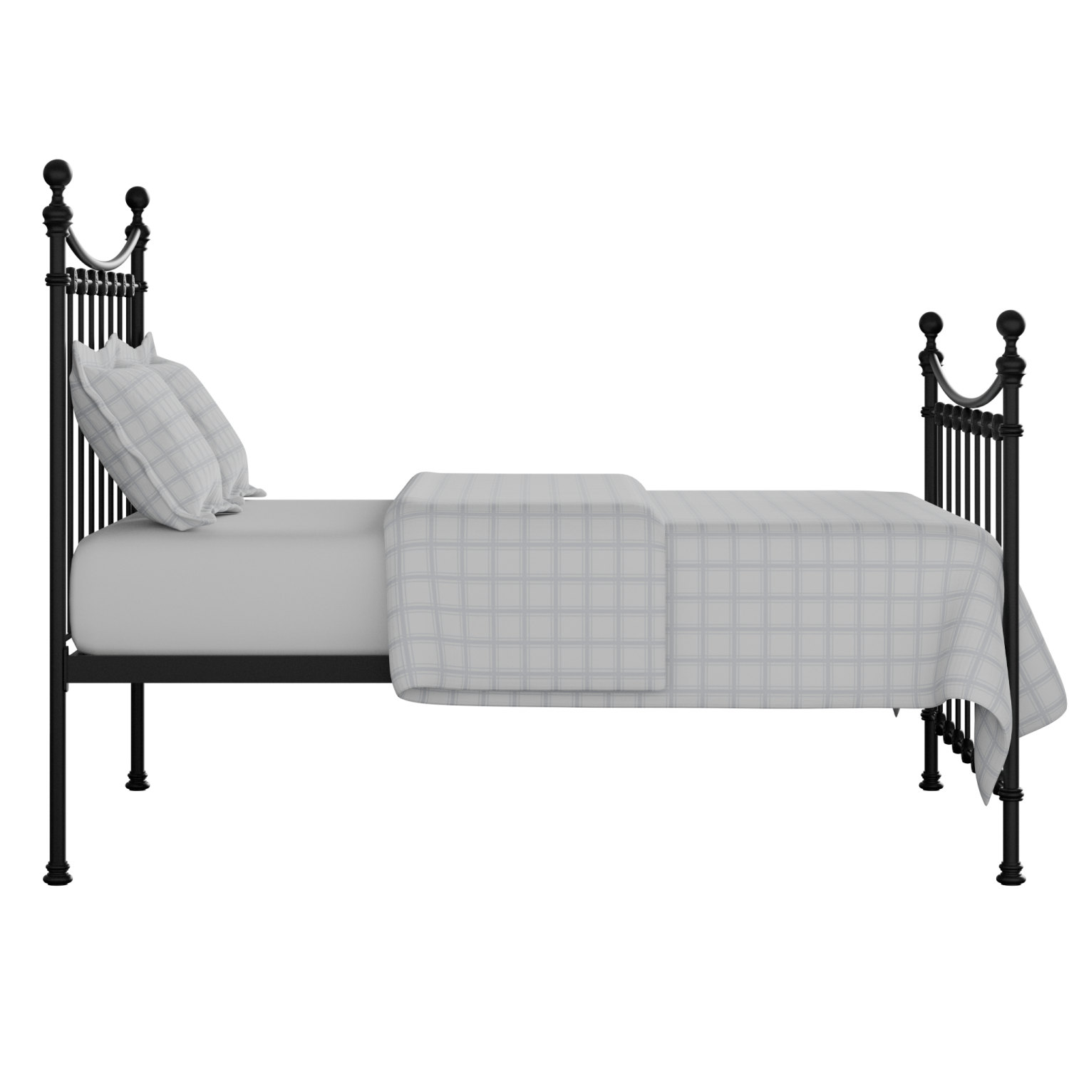 Carrick Solo iron/metal bed in black with Juno mattress