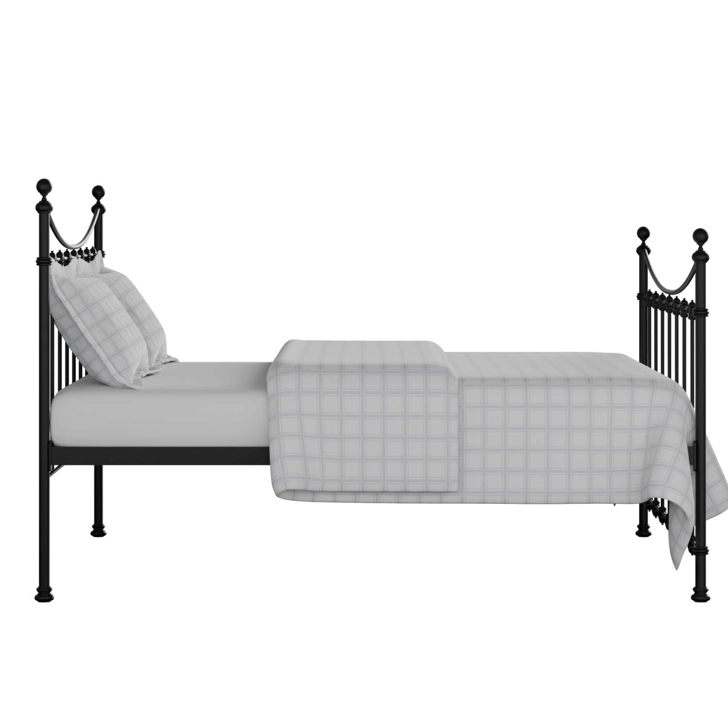 Chatsworth iron/metal bed in black with Juno mattress