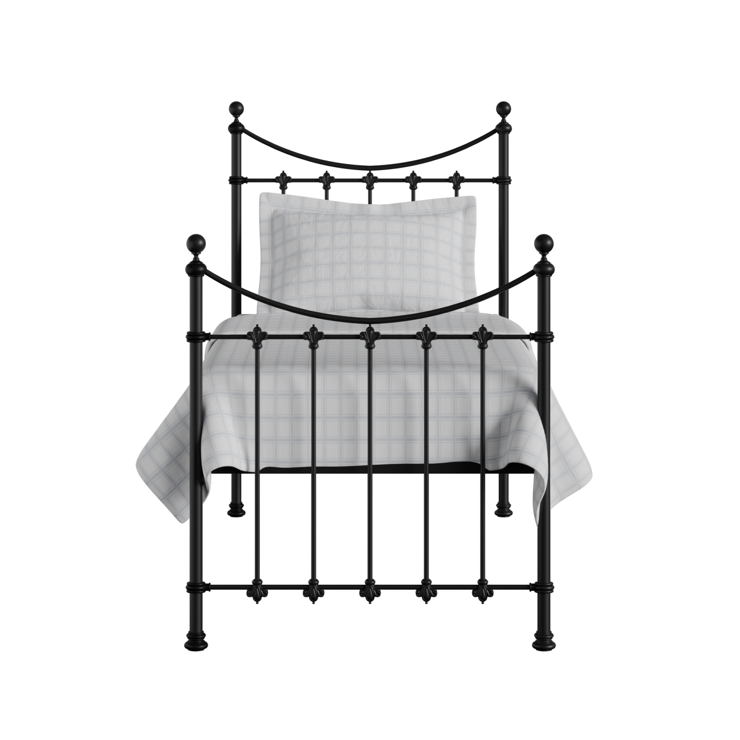 Chatsworth iron/metal single bed in black