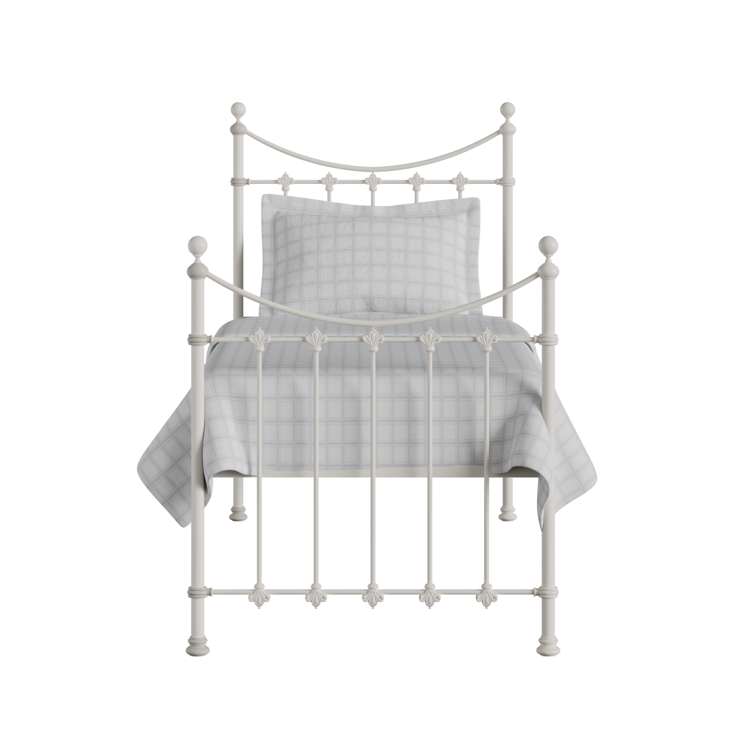 Chatsworth iron/metal single bed in ivory