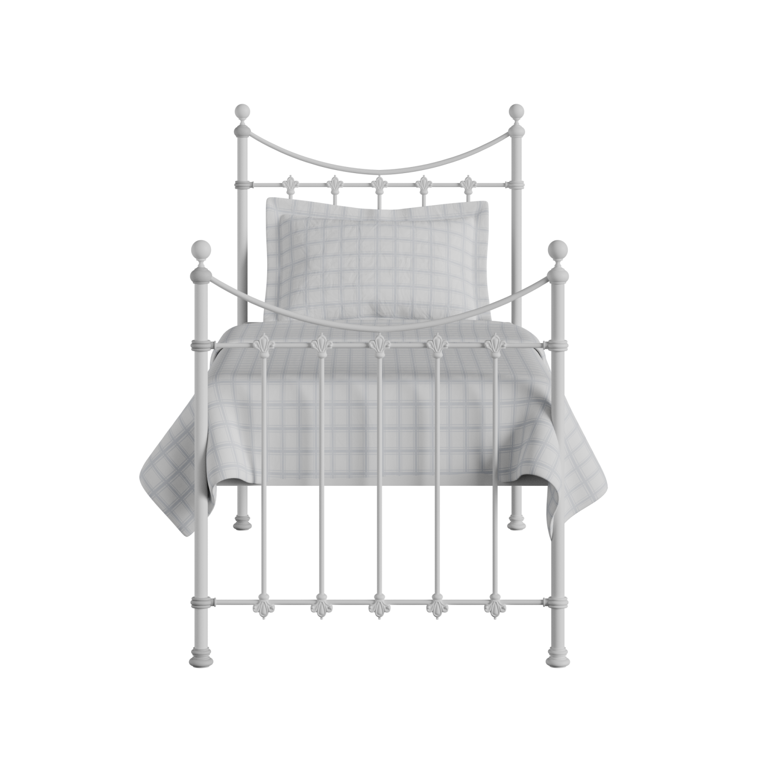 Chatsworth iron/metal single bed in white