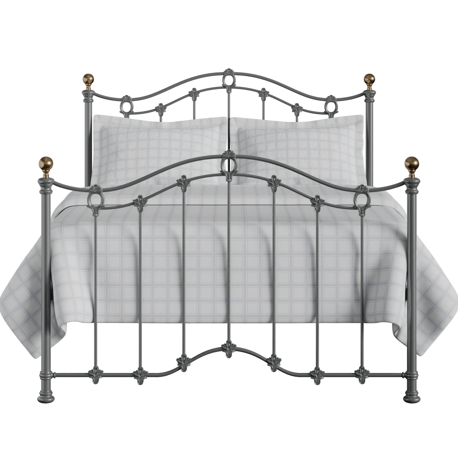 Clarina iron/metal bed in pewter