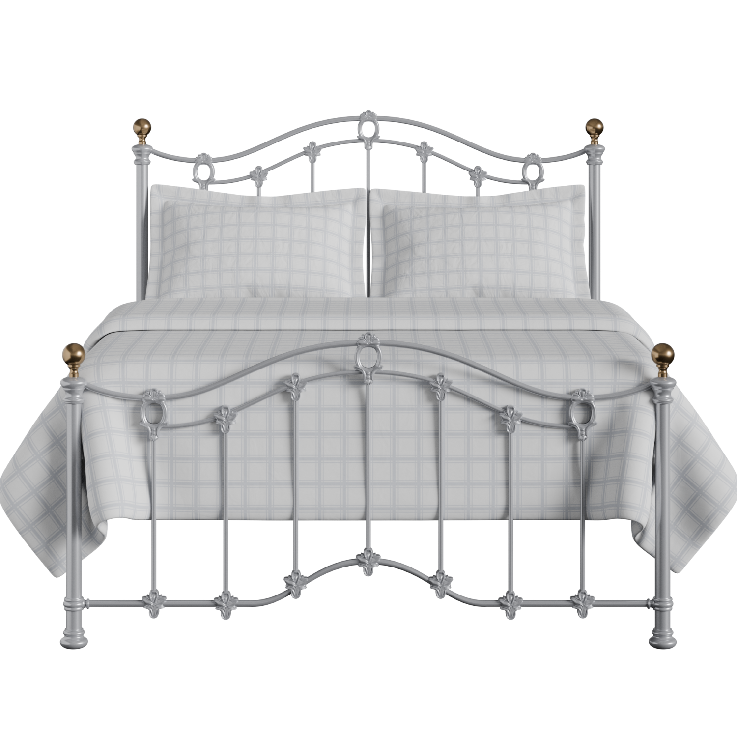 Clarina Low Footend iron/metal bed in silver