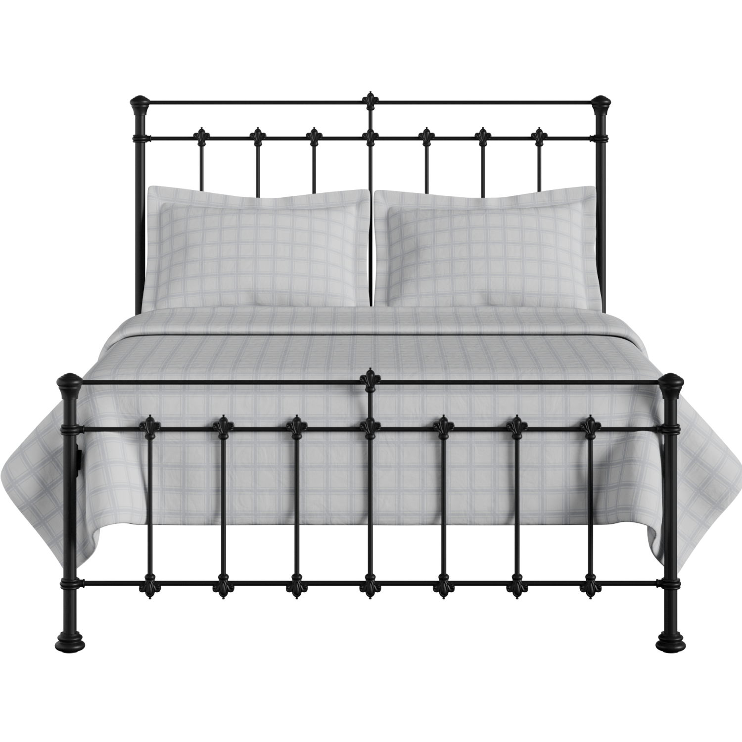 Edwardian ijzeren bed in zwart