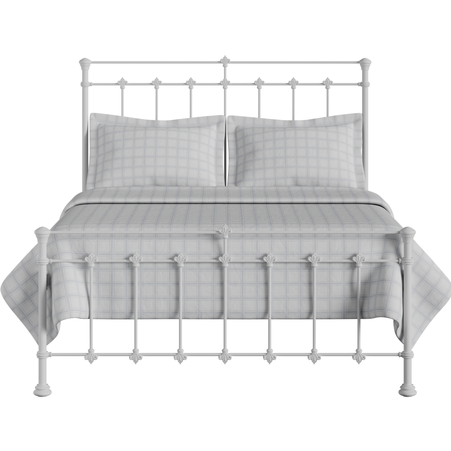 Edwardian ijzeren bed in wit