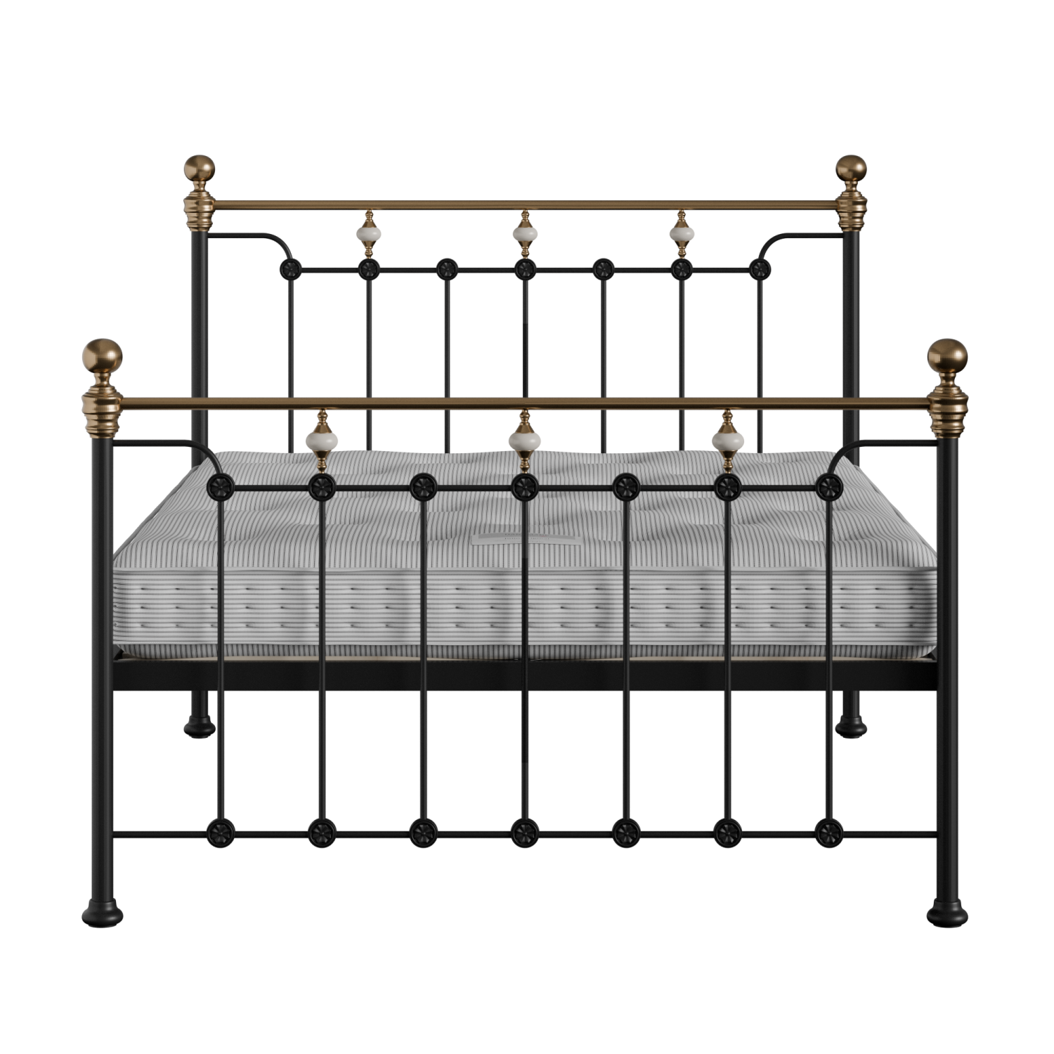 Glenholm iron/metal bed in black with Juno mattress