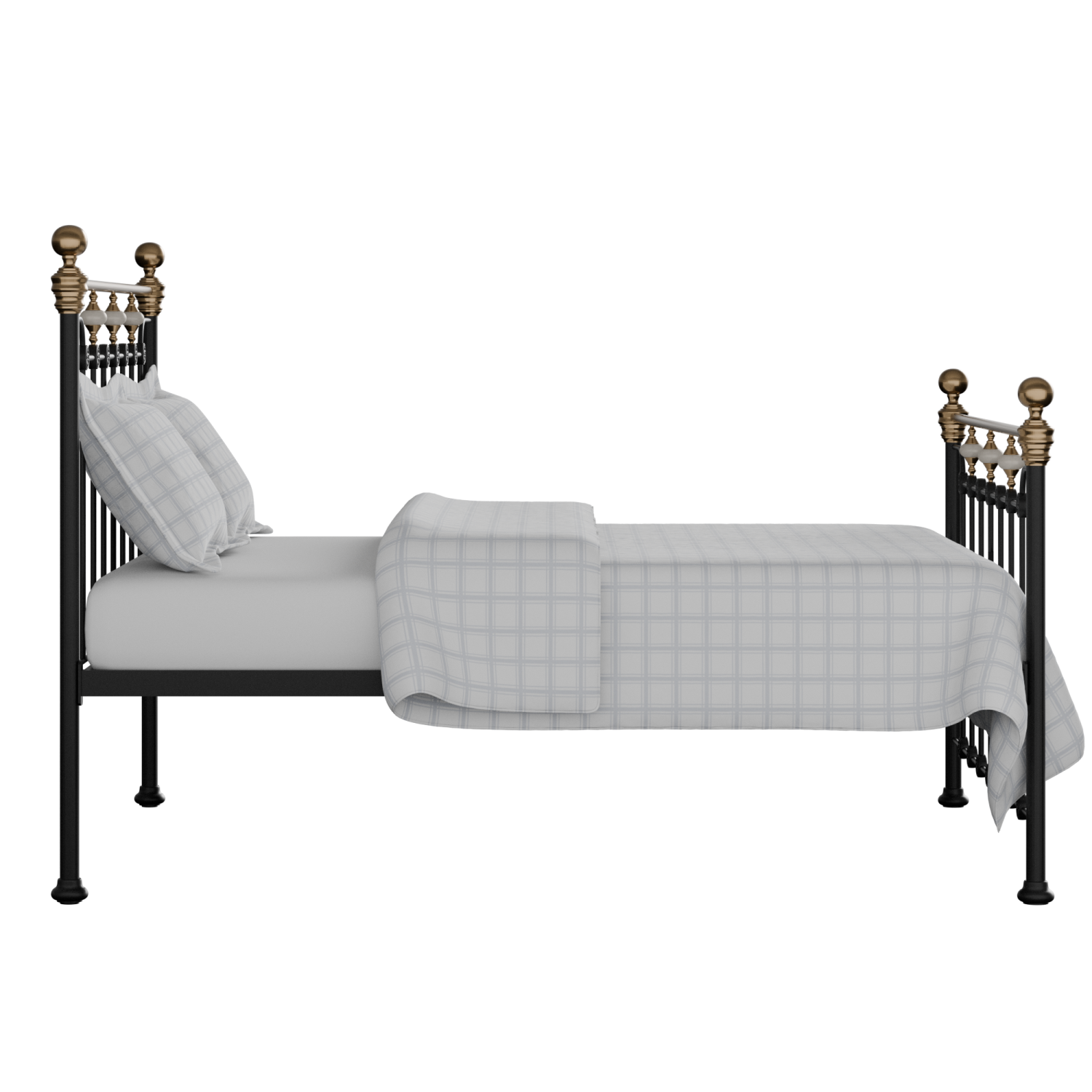 Glenholm iron/metal bed in black with Juno mattress