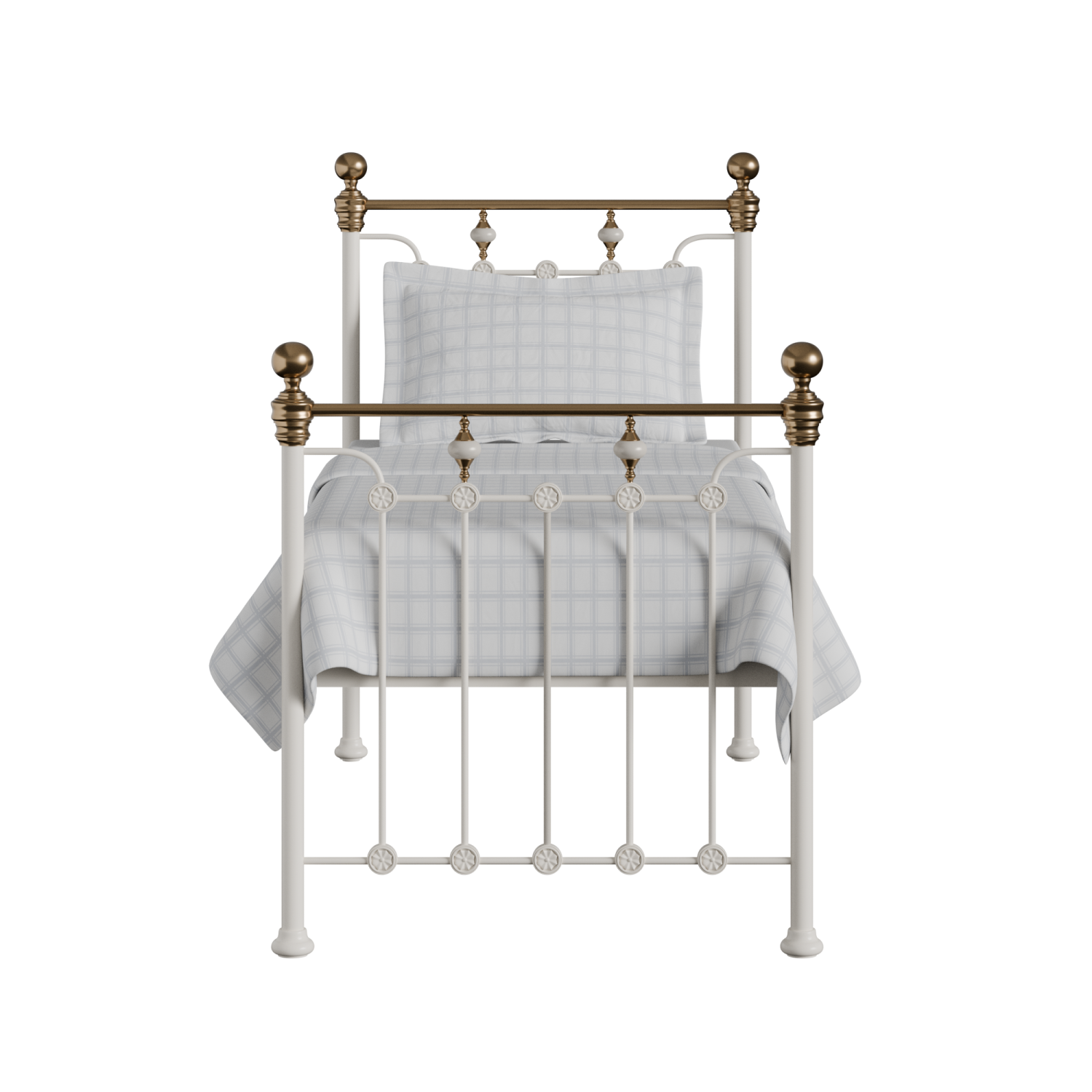 Glenholm iron/metal single bed in ivory