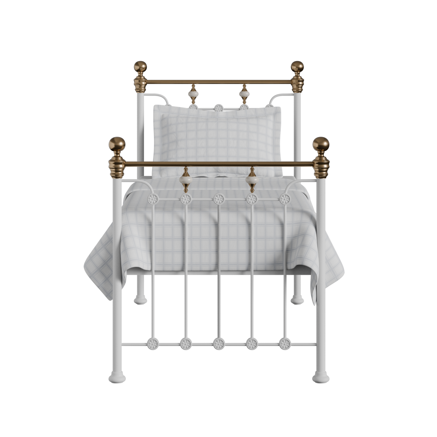 Glenholm iron/metal single bed in white