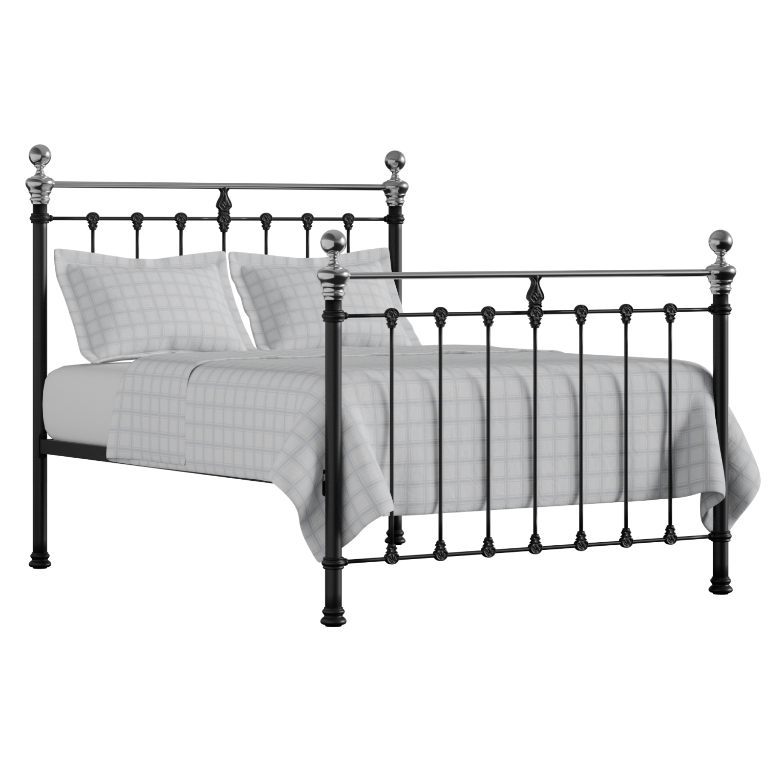 Hamilton Chromo iron/metal bed in black with Juno mattress