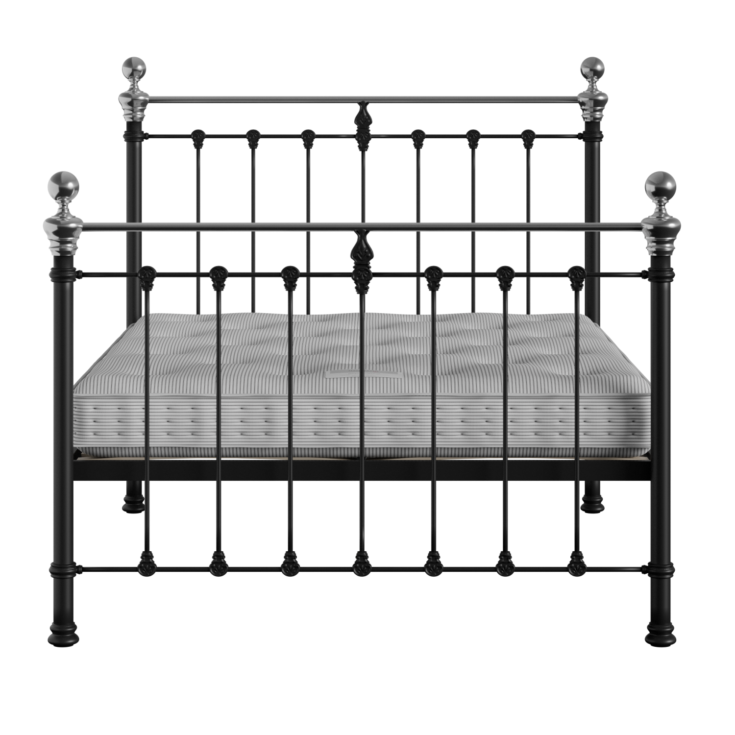 Hamilton Chromo iron/metal bed in black with Juno mattress