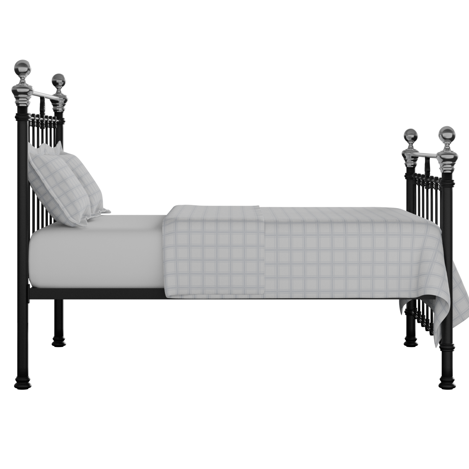 Hamilton Chromo iron/metal bed in black with Juno mattress