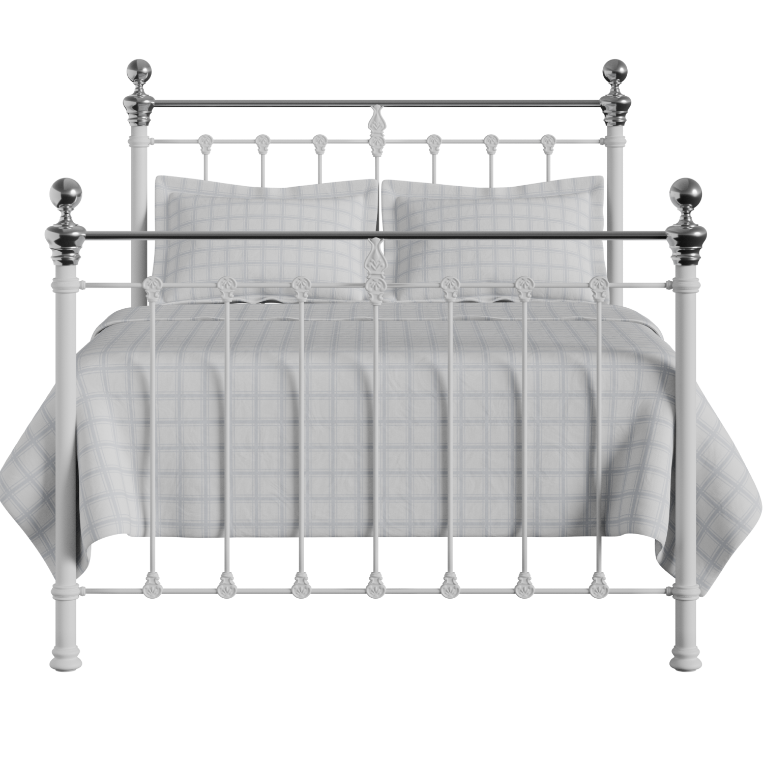 Hamilton Chromo iron/metal bed in white