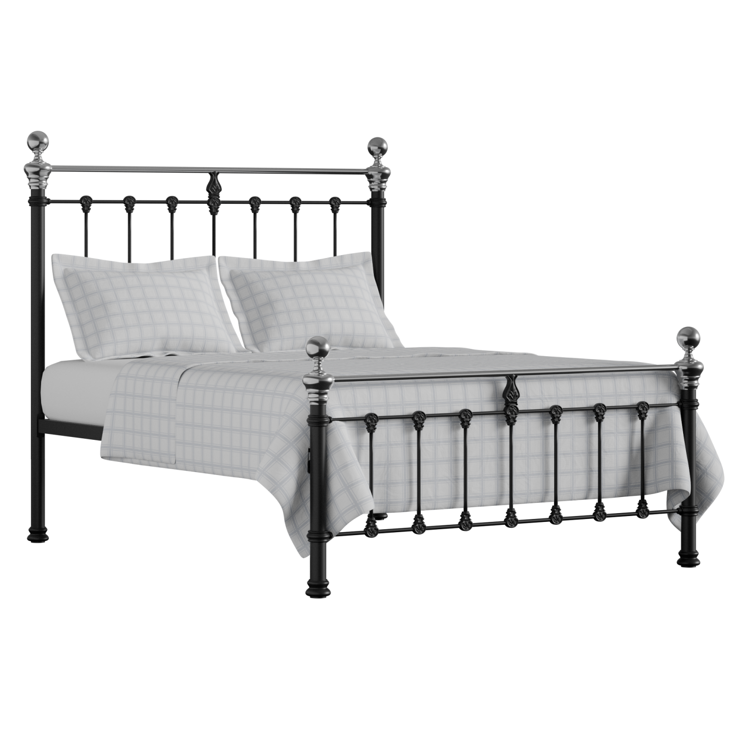 Hamilton Chromo Low Footend metallbett in schwarz mit Juno matratze