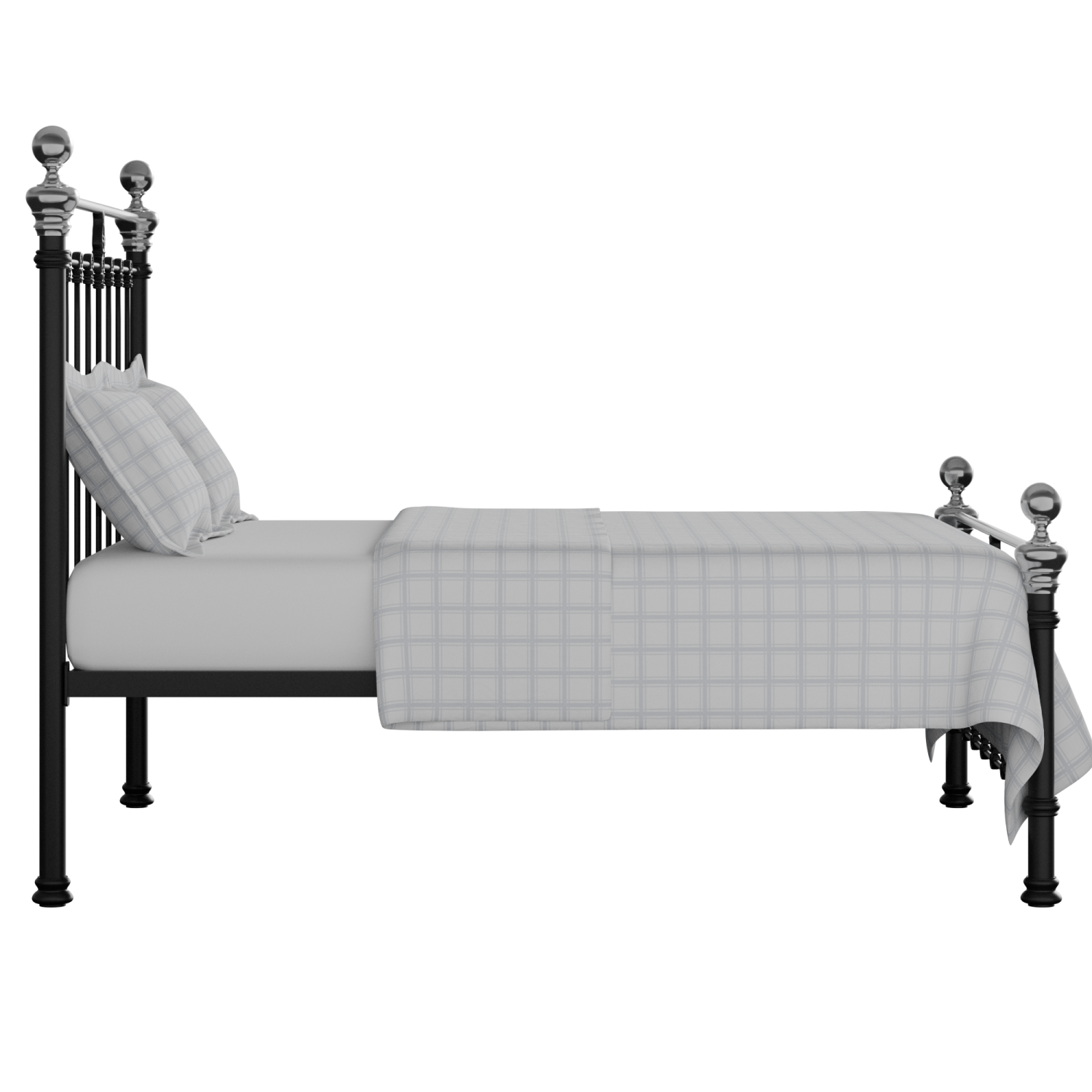 Hamilton Chromo Low Footend metallbett in schwarz mit Juno matratze