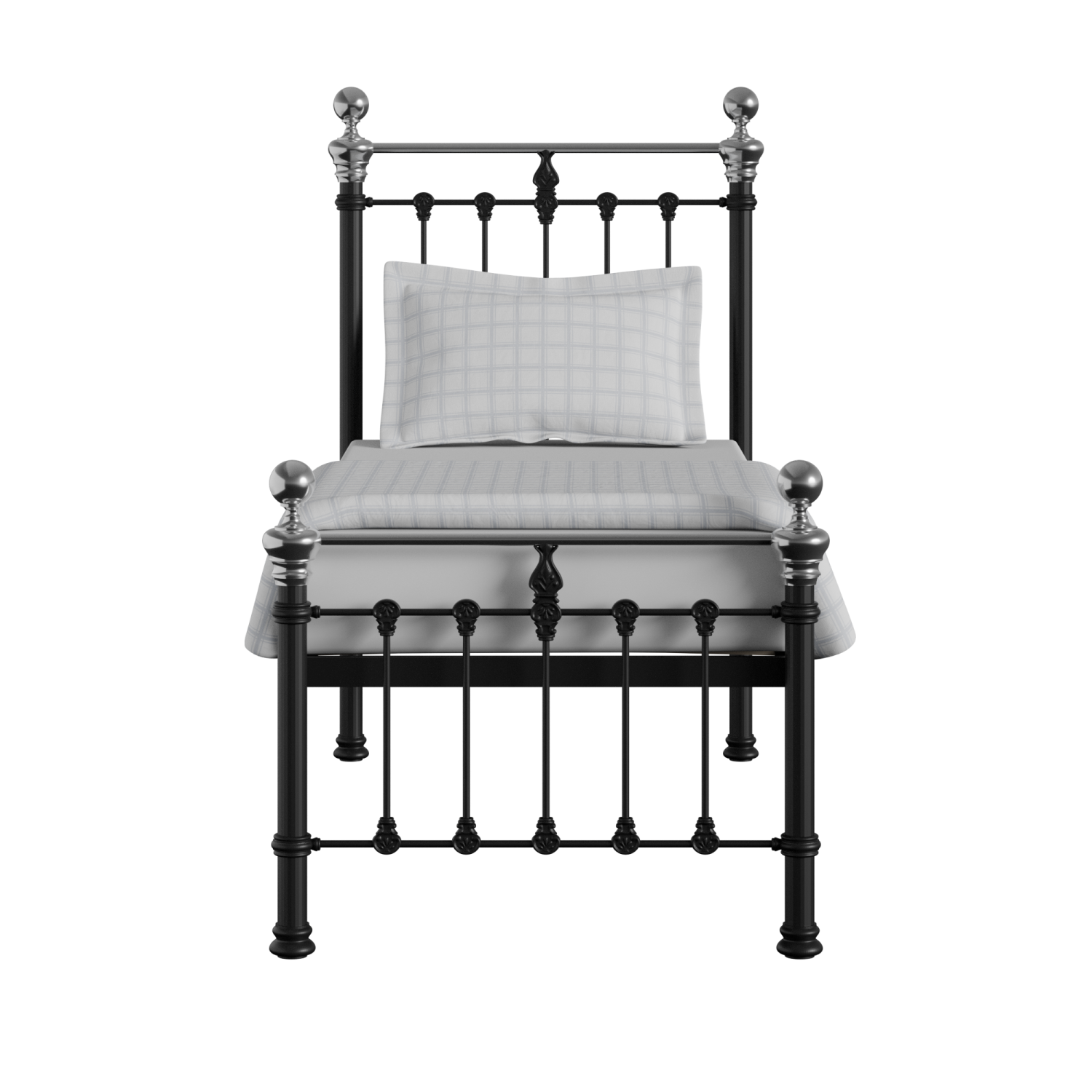 Hamilton Chromo Low Footend Metall Einzelbett in Schwarz
