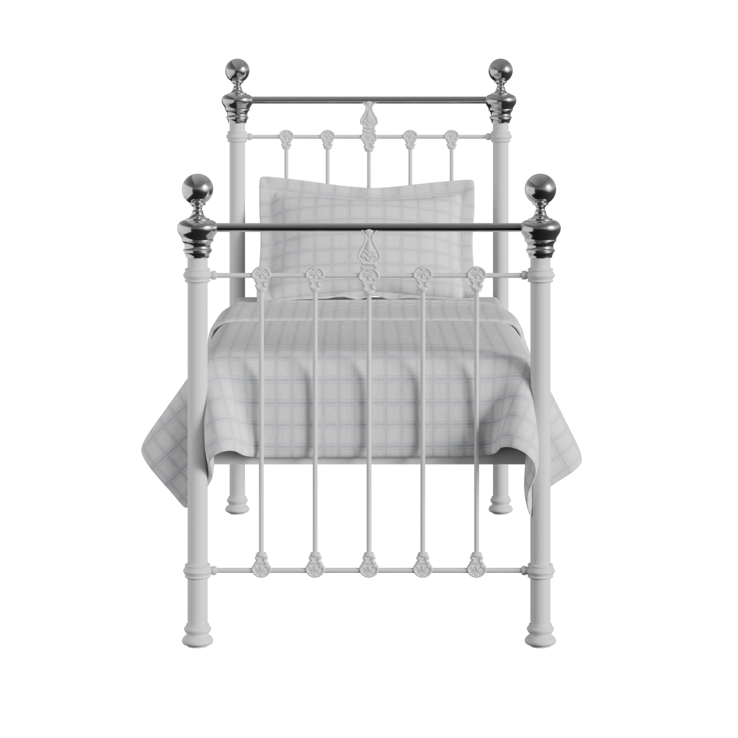 Hamilton Chromo iron/metal single bed in white