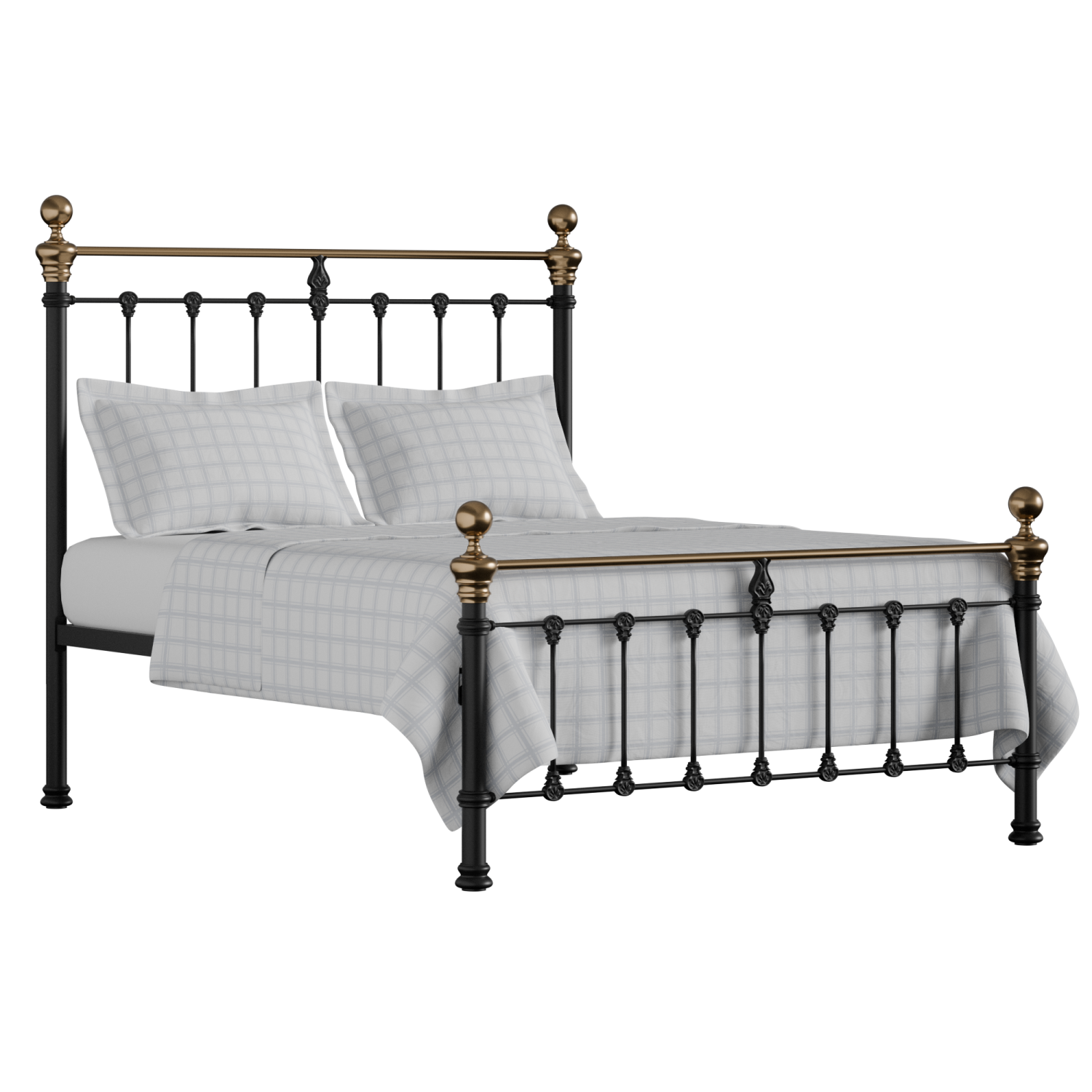 Hamilton Low Footend iron/metal bed in black with Juno mattress