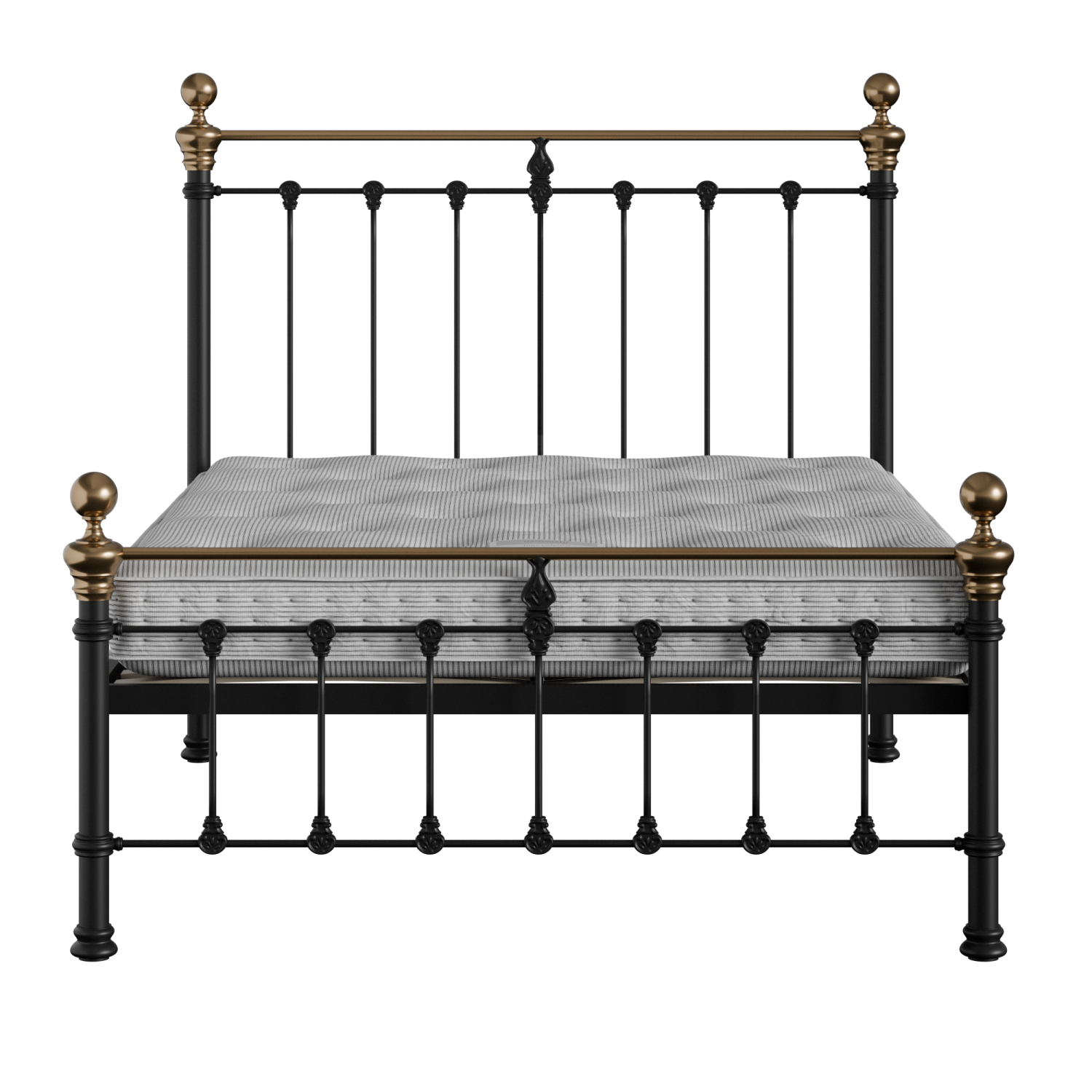 Hamilton Low Footend iron/metal bed in black with Juno mattress