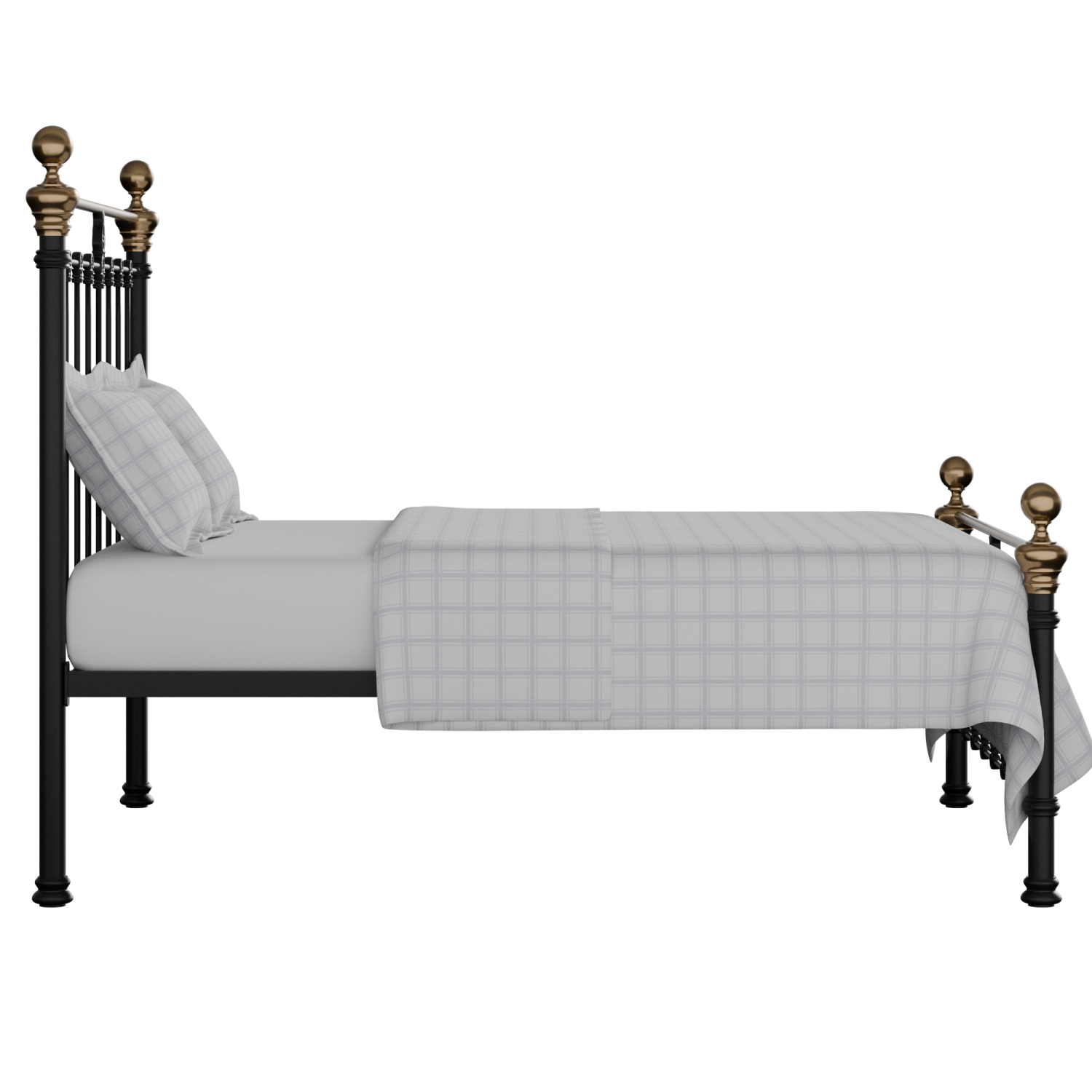 Hamilton Low Footend iron/metal bed in black with Juno mattress