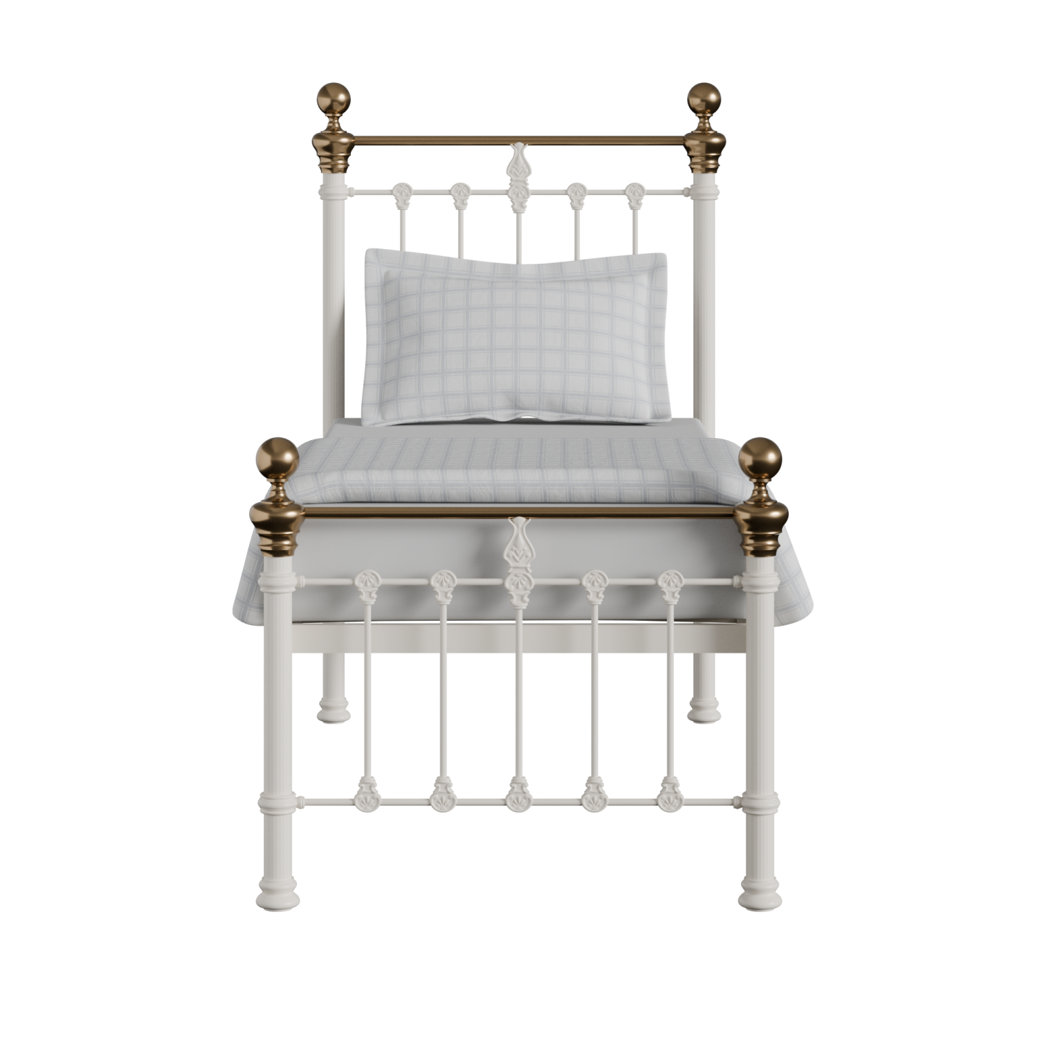 Hamilton Low Footend iron/metal single bed in ivory