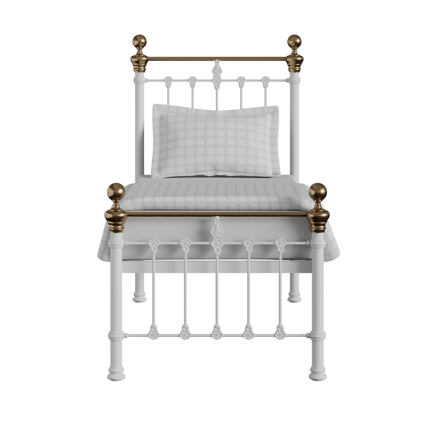 Hamilton Low Footend iron/metal single bed in white
