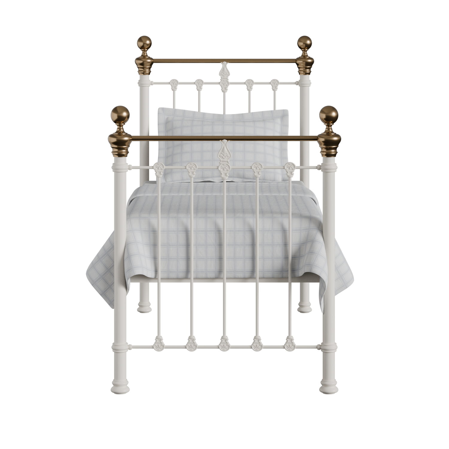 Hamilton iron/metal single bed in ivory