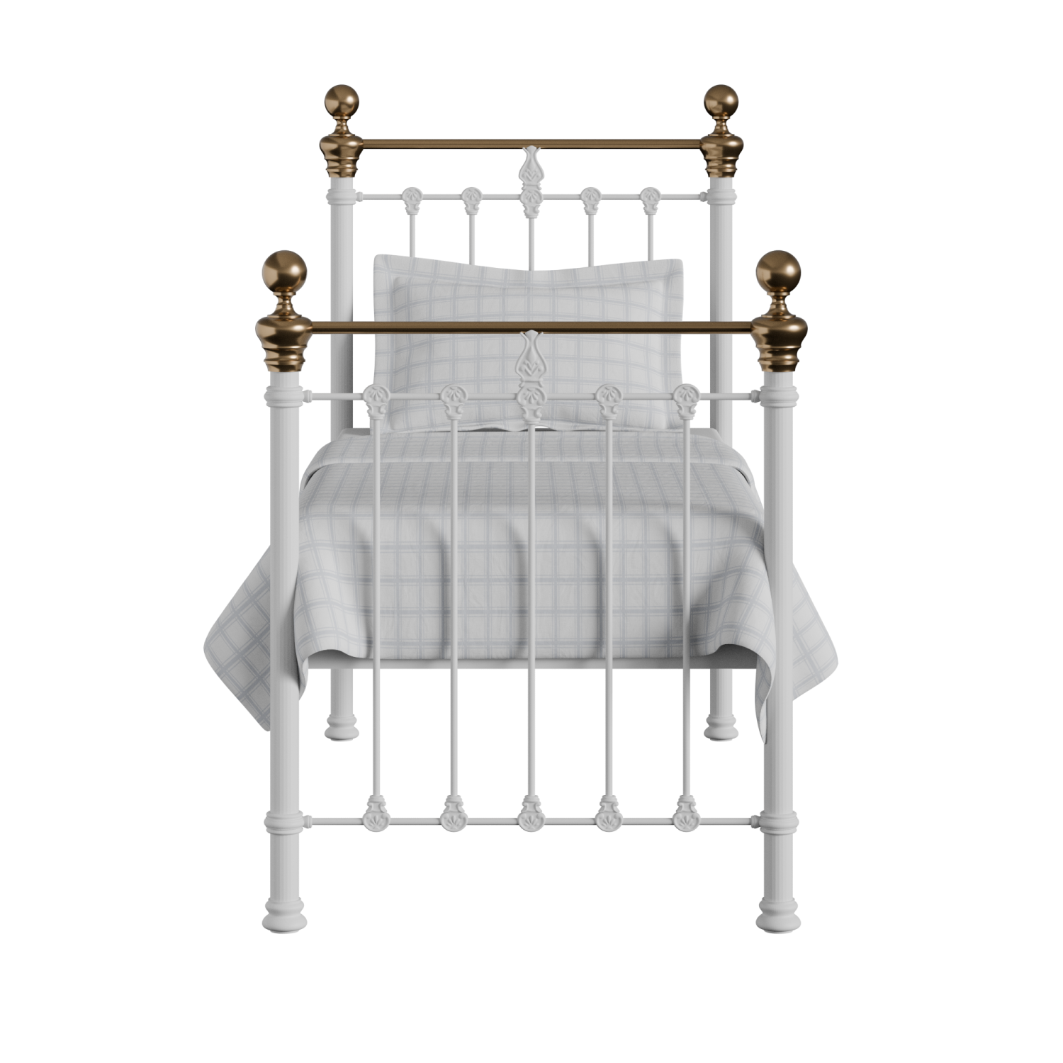 Hamilton iron/metal single bed in white