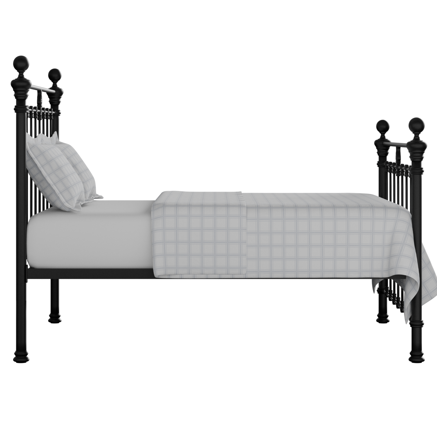 Hamilton Solo iron/metal bed in black with Juno mattress