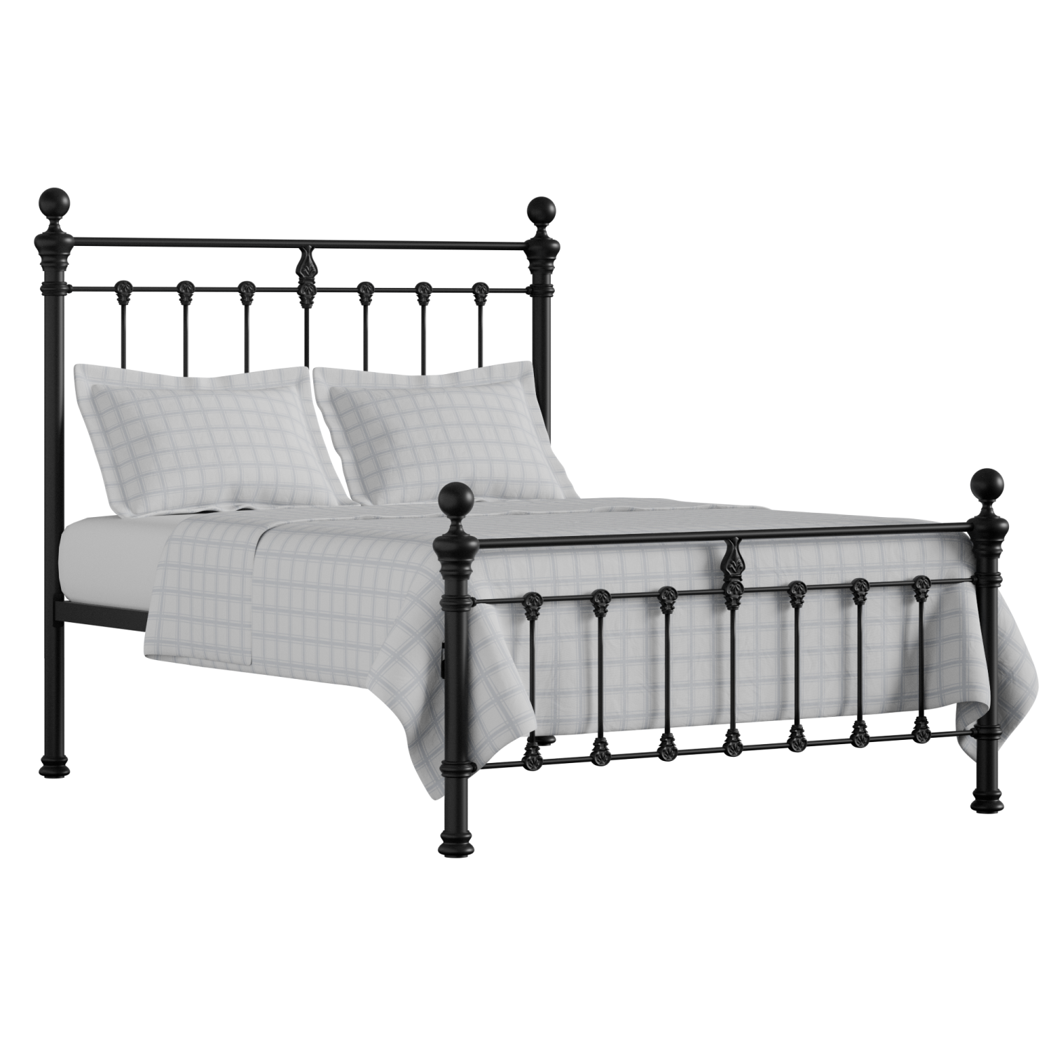 Hamilton Solo Low Footend iron/metal bed in black with Juno mattress