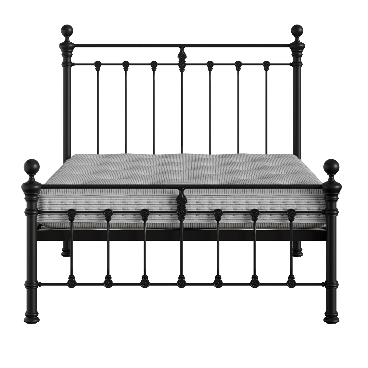 Hamilton Solo Low Footend iron/metal bed in black with Juno mattress