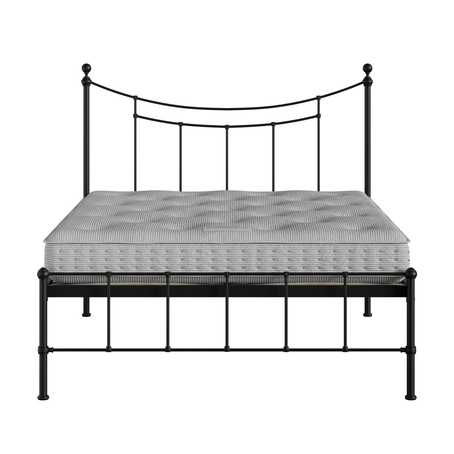 Isabelle iron/metal bed in black with Juno mattress