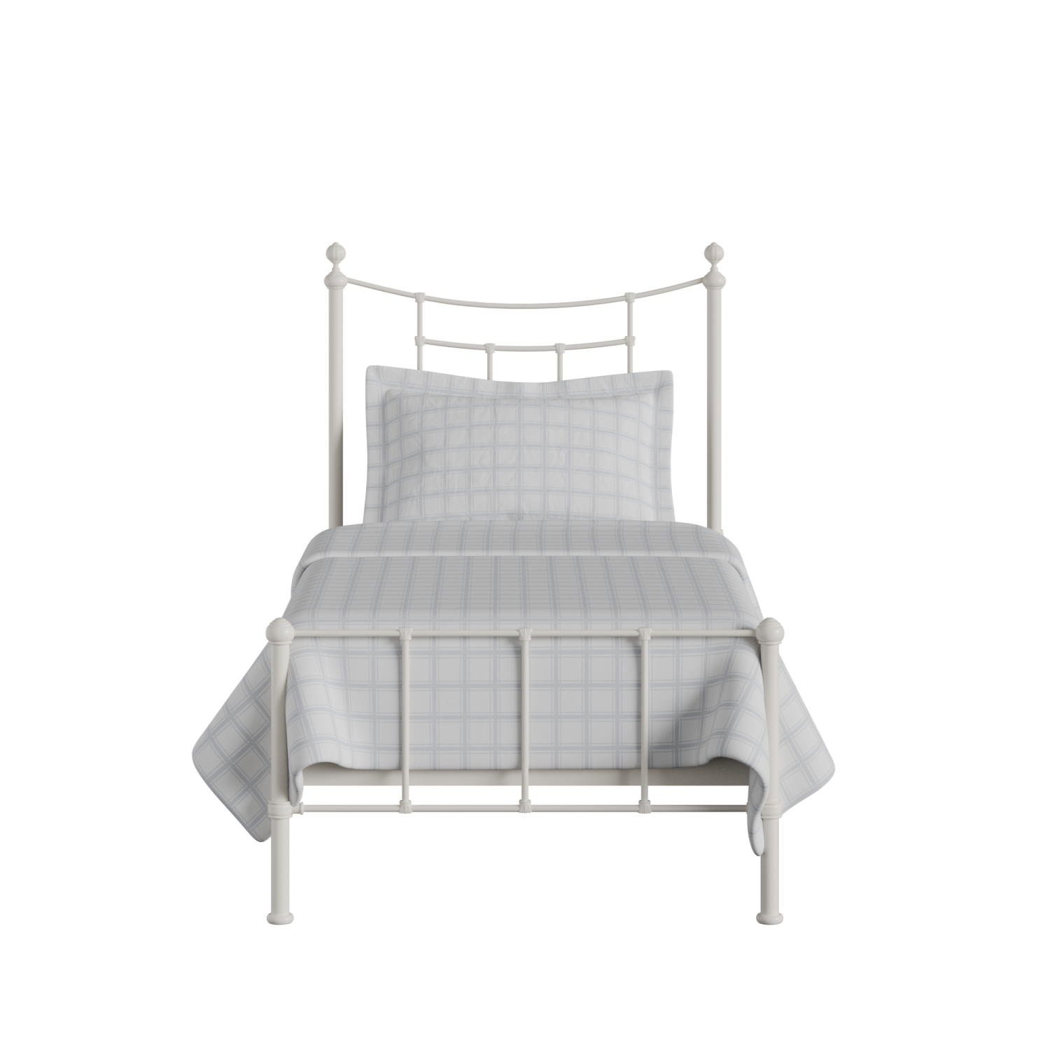 Isabelle iron/metal single bed in ivory
