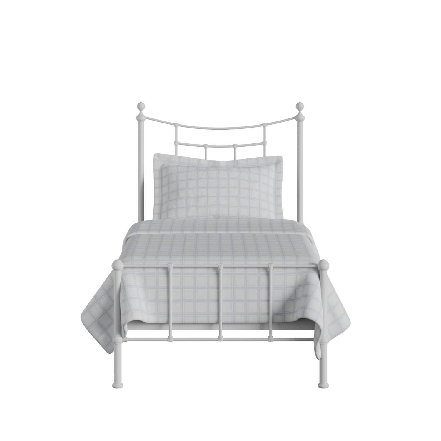 Isabelle iron/metal single bed in white
