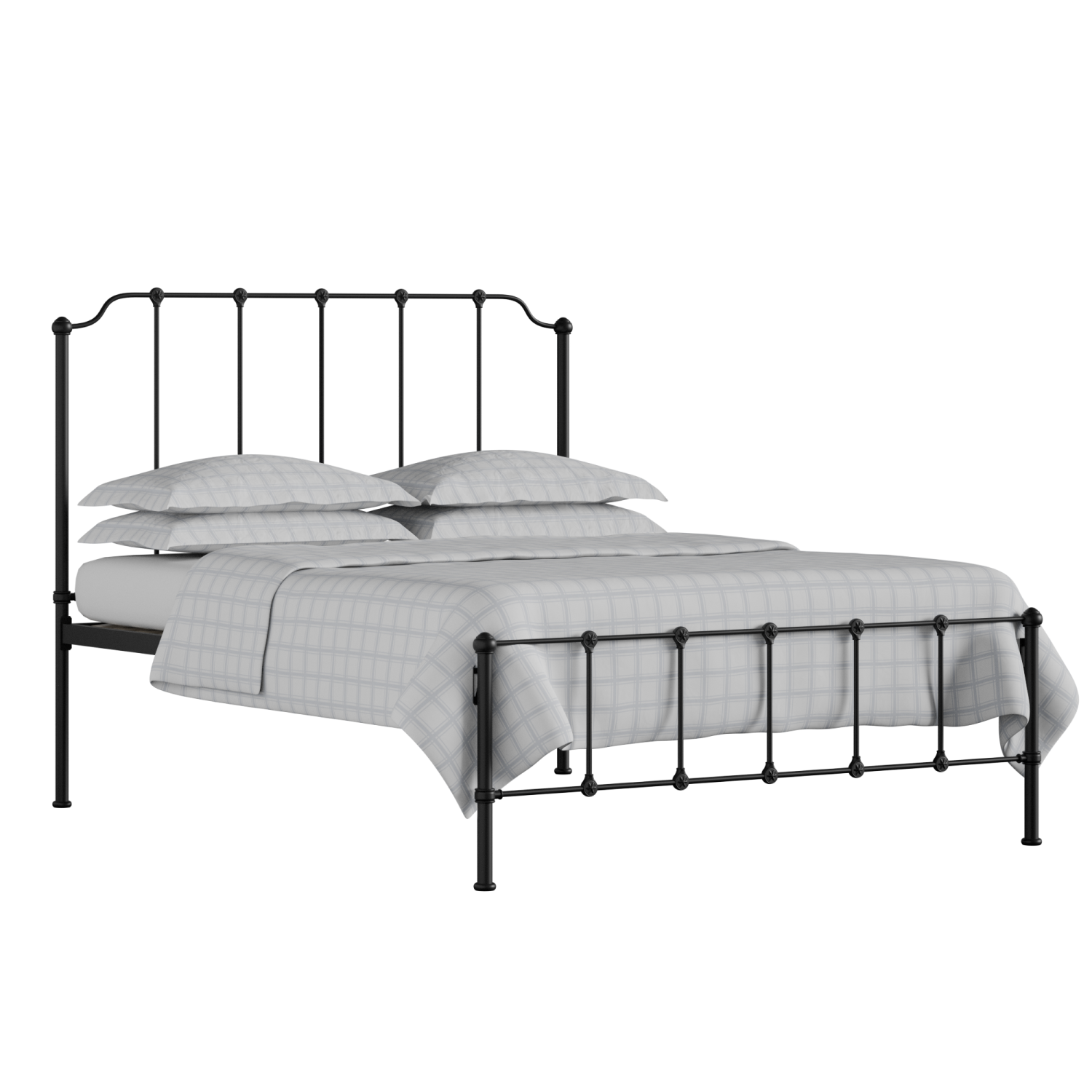 Julia iron/metal bed in black with Juno mattress