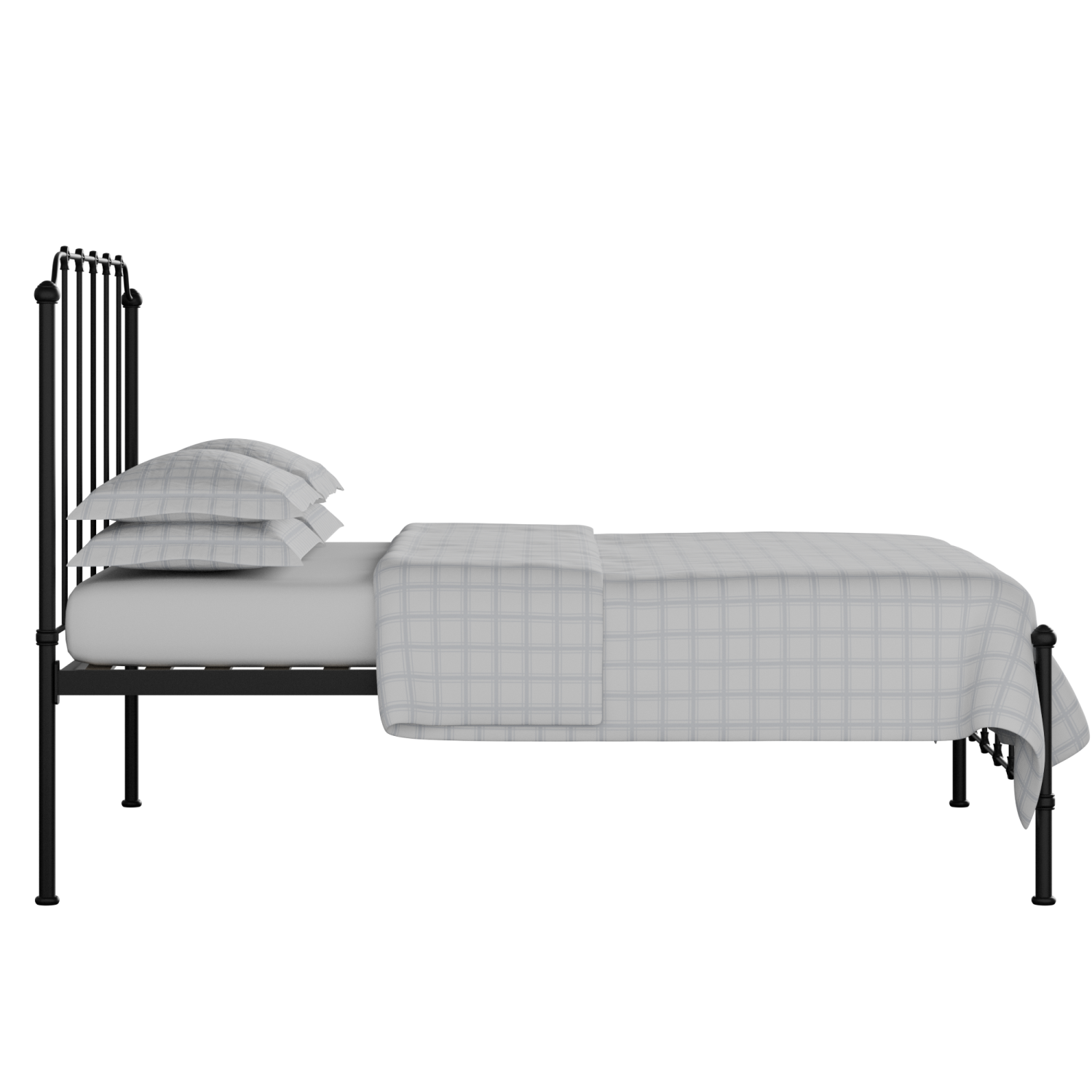 Julia iron/metal bed in black with Juno mattress