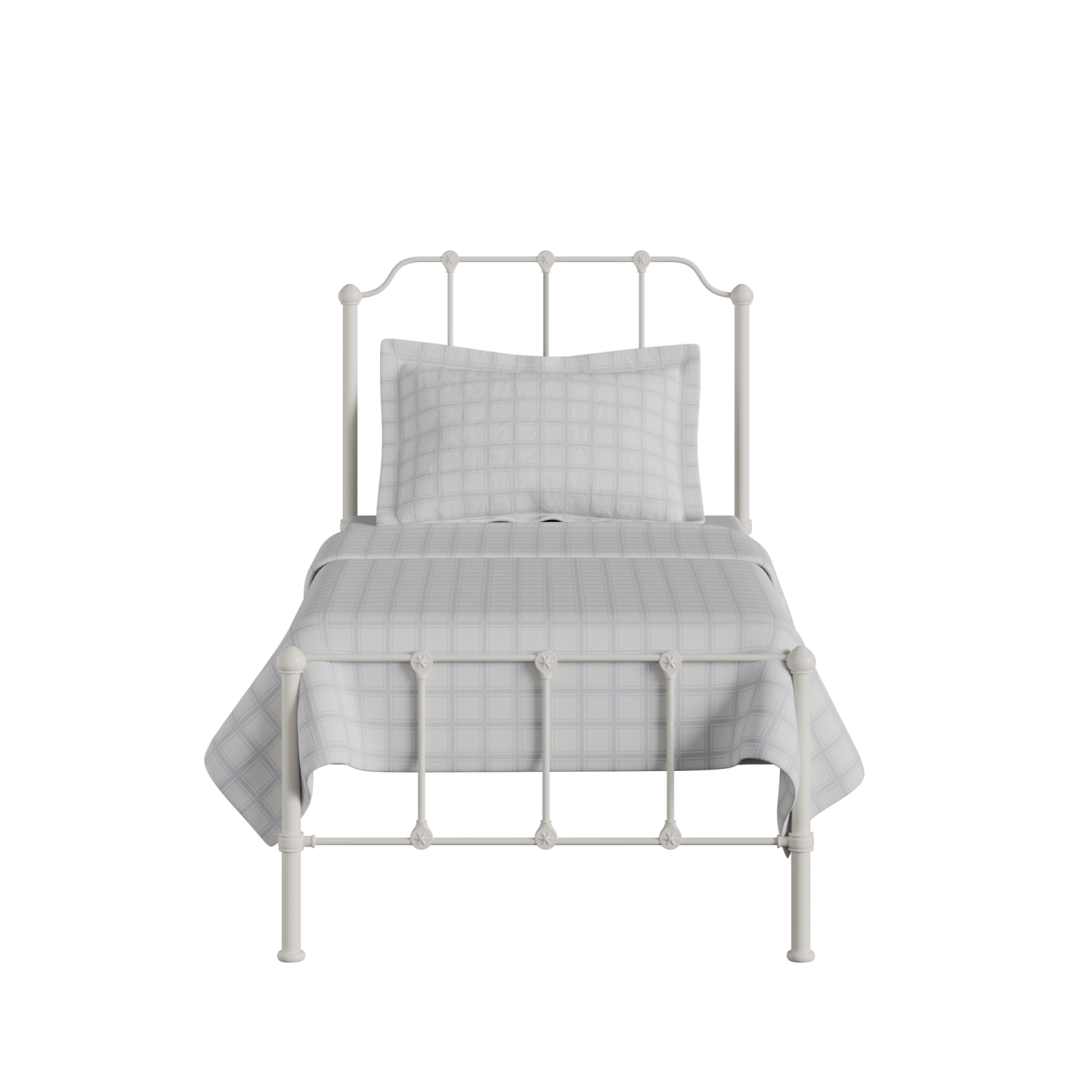 Julia iron/metal single bed in ivory