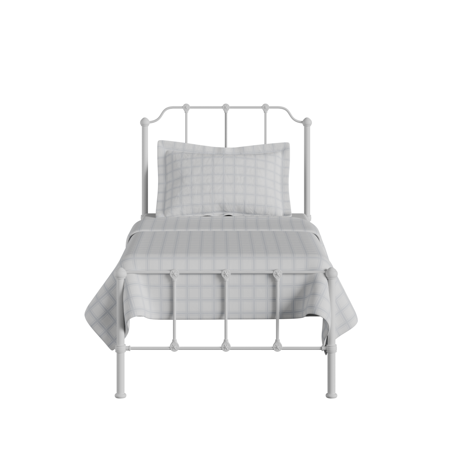 Julia iron/metal single bed in white