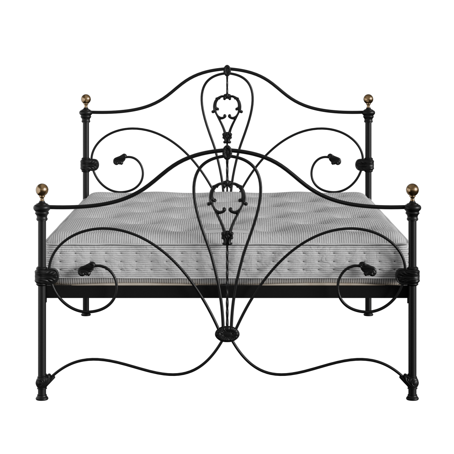 Melrose iron/metal bed in black with Juno mattress