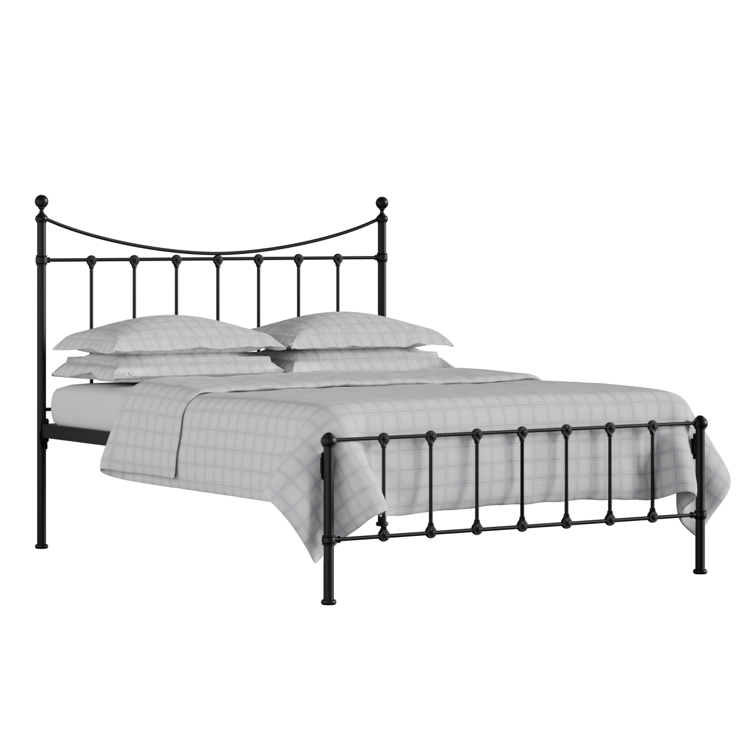 Olivia iron/metal bed in black with Juno mattress
