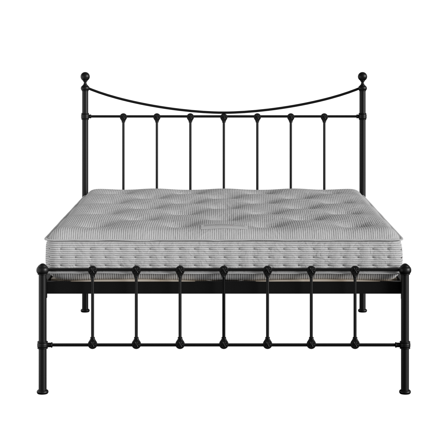 Olivia iron/metal bed in black with Juno mattress