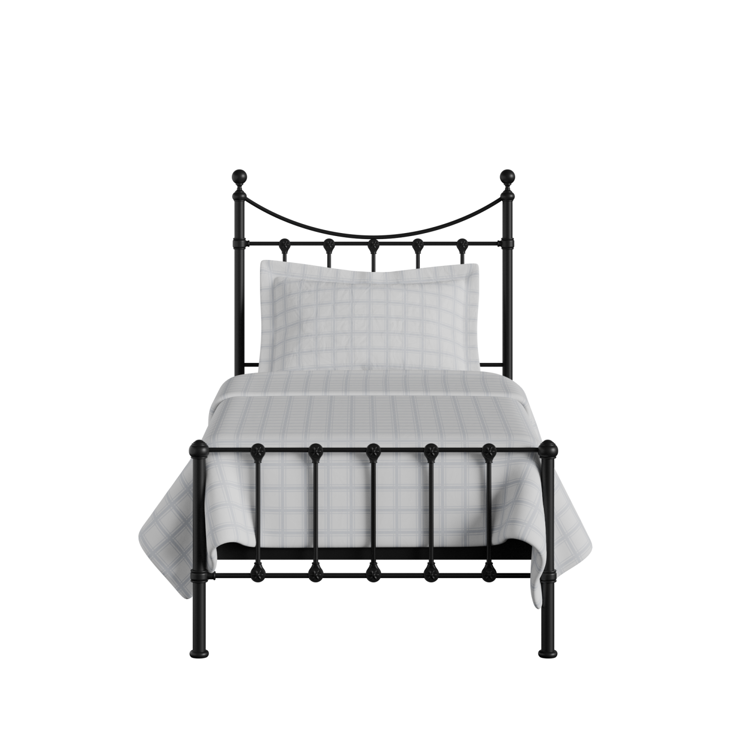 Olivia iron/metal single bed in black