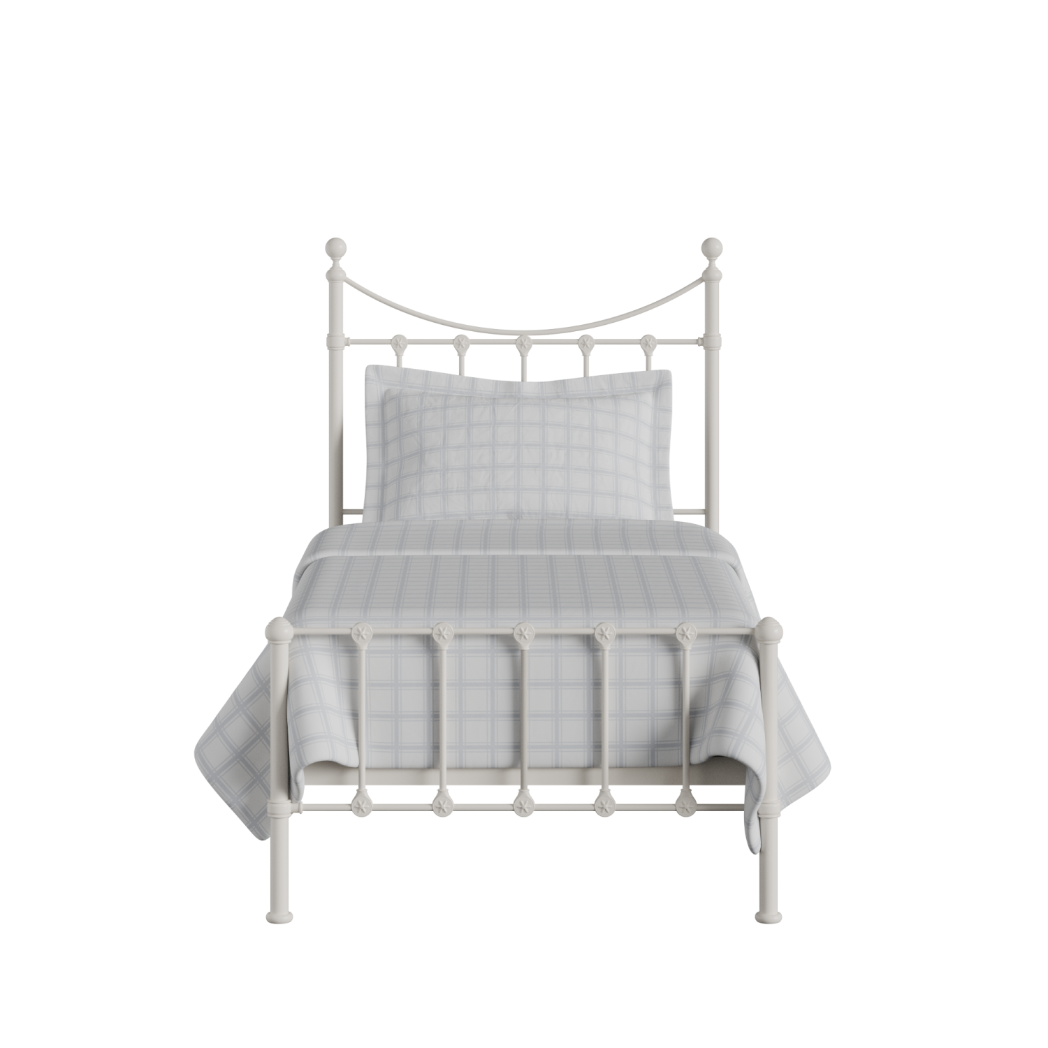 Olivia iron/metal single bed in ivory