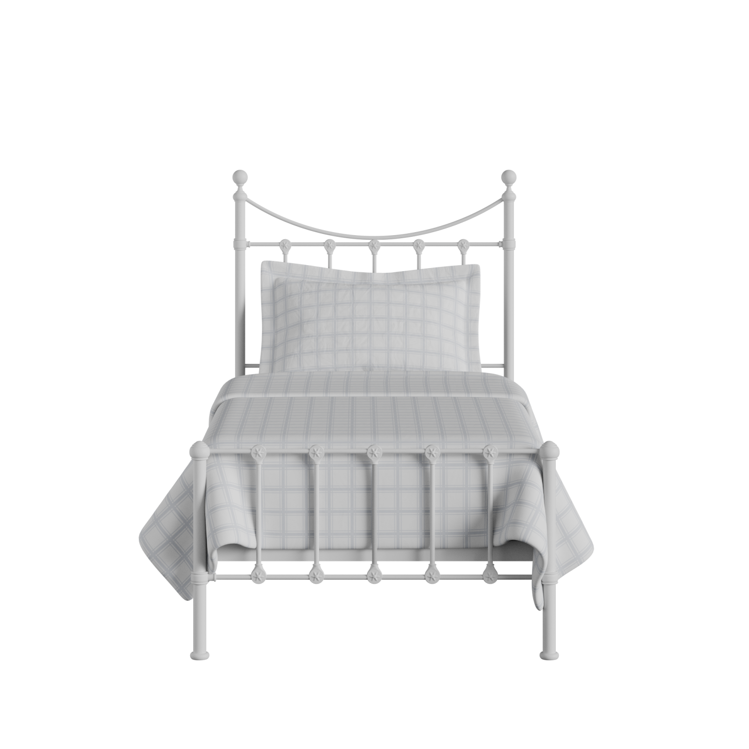 Olivia iron/metal single bed in white