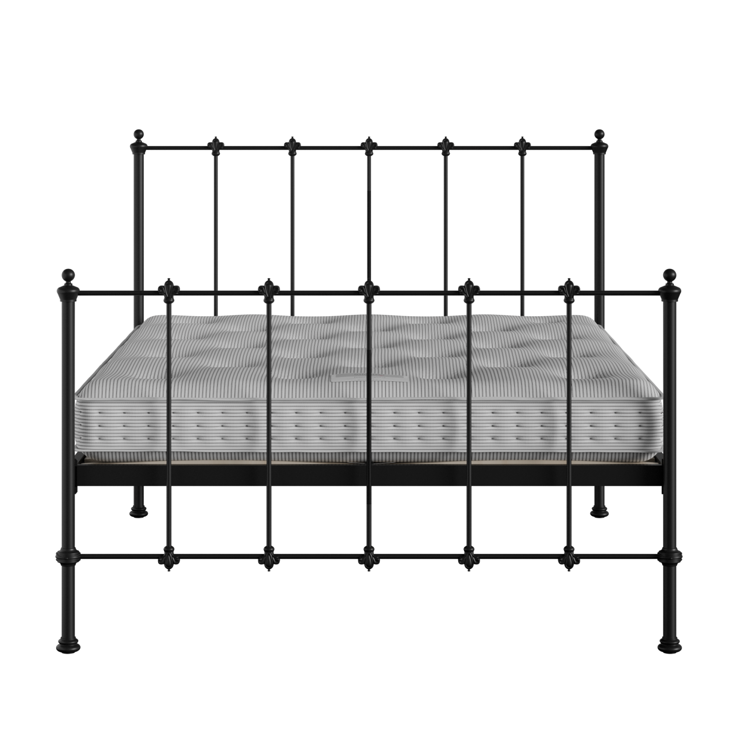 Paris iron/metal bed in black with Juno mattress
