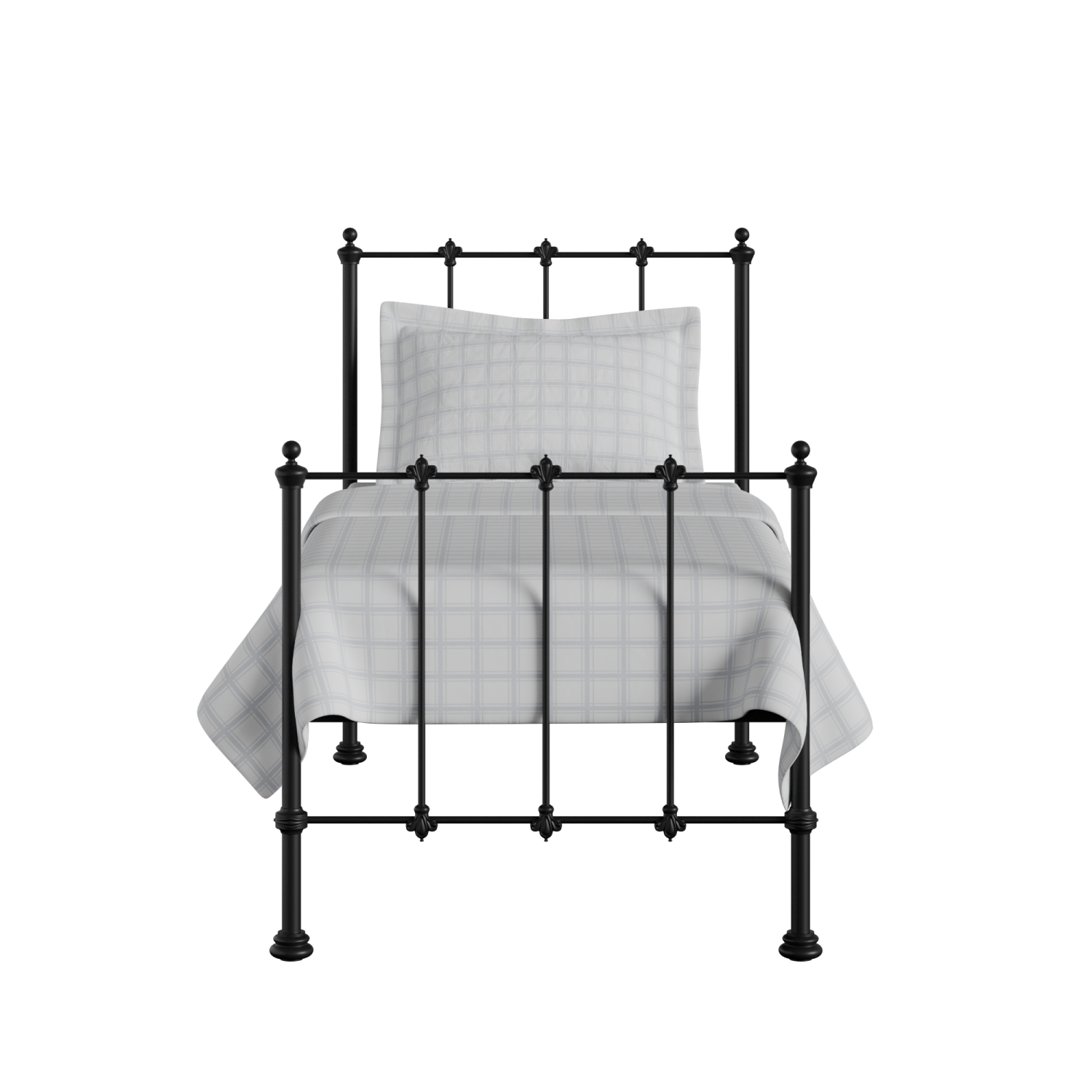 Paris iron/metal single bed in black