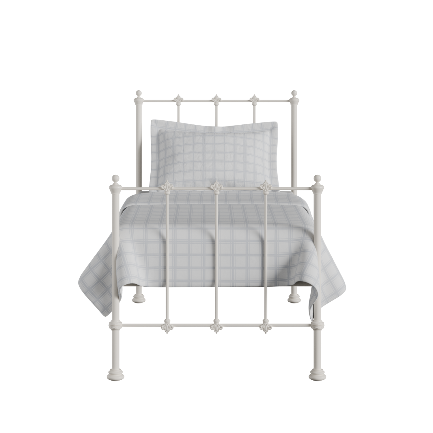 Paris iron/metal single bed in ivory