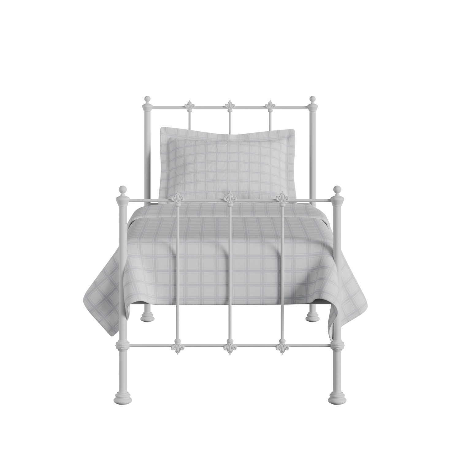 Paris iron/metal single bed in white