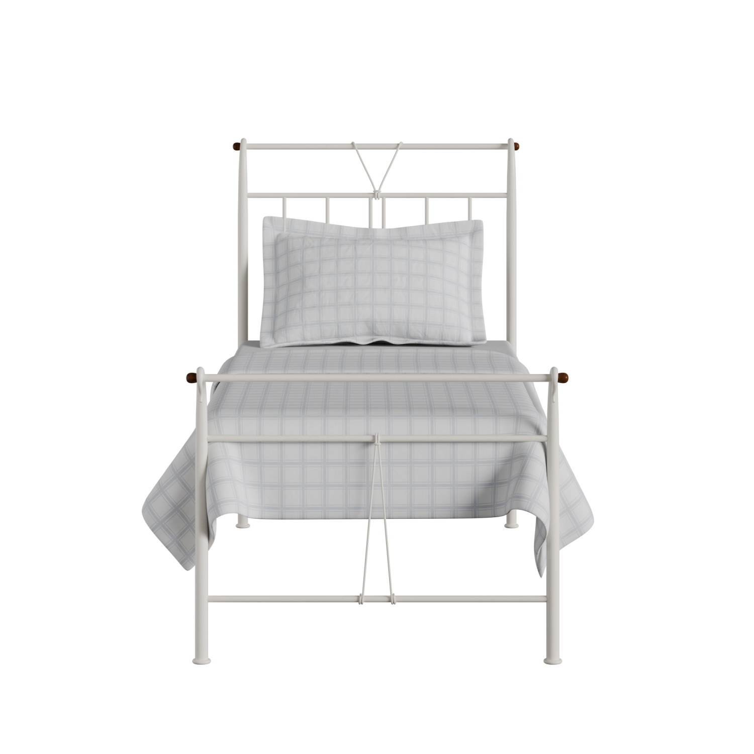 Pellini iron/metal single bed in ivory