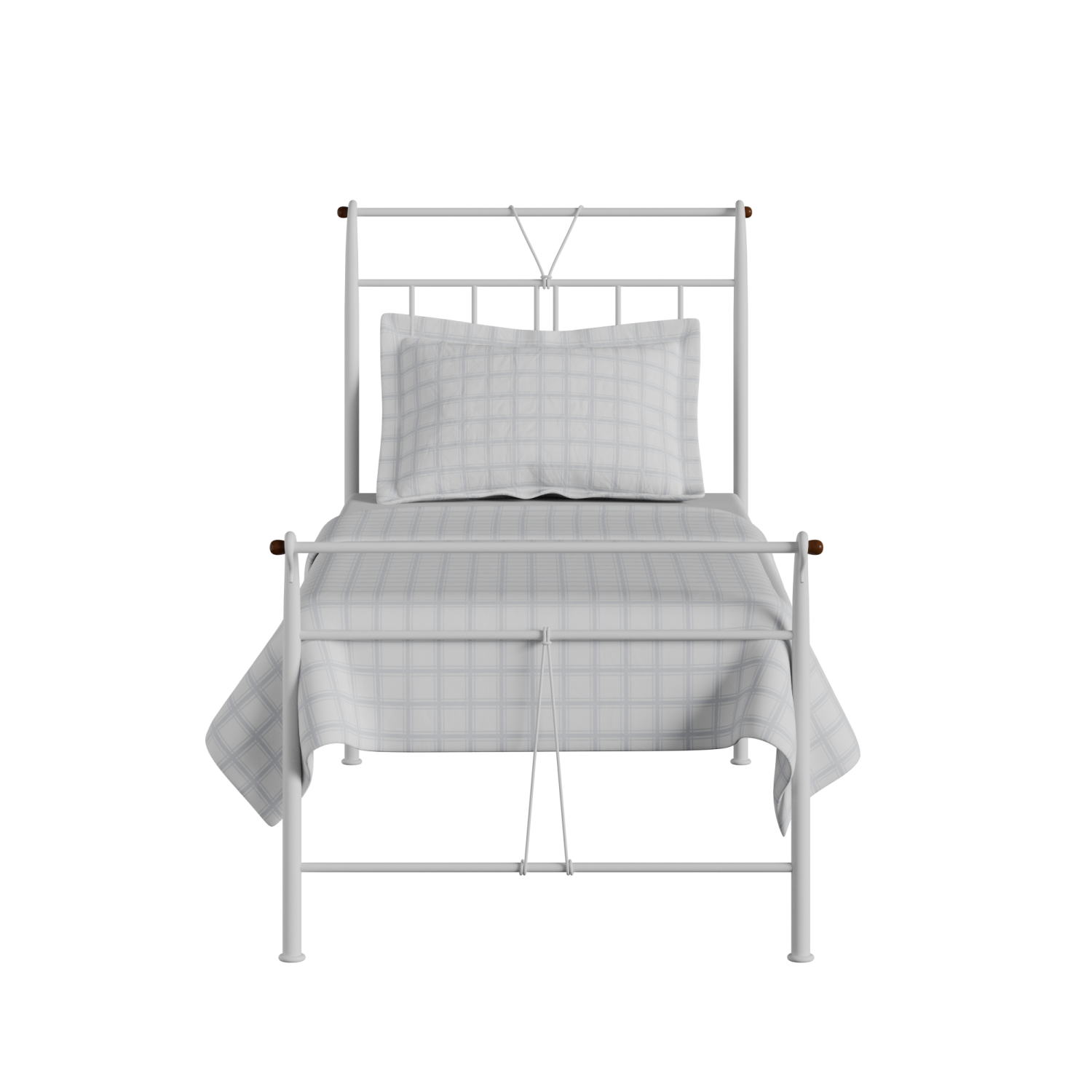 Pellini iron/metal single bed in white